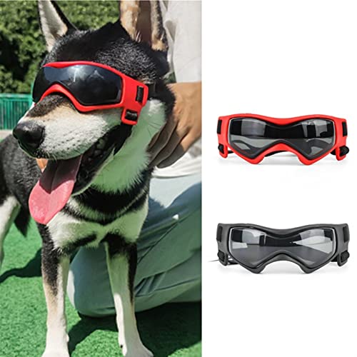 WTAXBH Hunde Sonnenbrille Haustierversorgungen Hundeschutzbrillen kleine mittlere Hunde Kiese Gel Auge Verschleiß wasserdichtes Gläsern Hund Mode Coole Anti -Uv Sonnenbrille (Color : Black) von WTAXBH