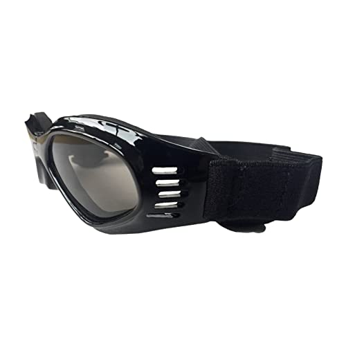 WTAXBH Hunde Sonnenbrille Hund Sonnenbrille Kleine Hund Goggles Doggles Hundebrille for kleine Hunde Uv. Schutz Winddicht wasserdicht zusammenklappbar (Color : Black) von WTAXBH