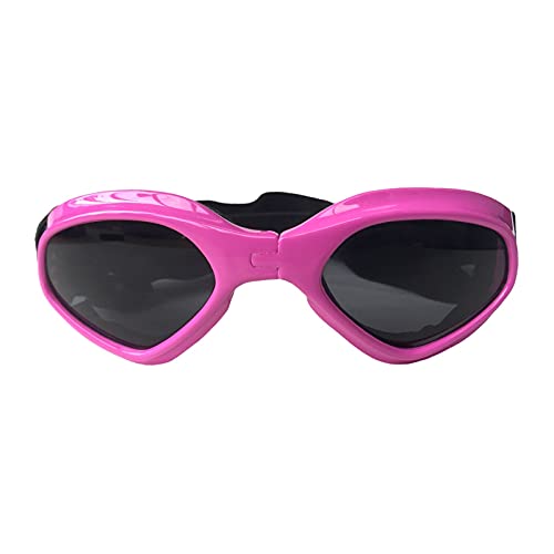 WTAXBH Hunde Sonnenbrille Hund Sonnenbrille Kleine Hund Goggles Doggles Hundebrille for kleine Hunde Uv. Schutz Winddicht wasserdicht zusammenklappbar (Color : Pink) von WTAXBH