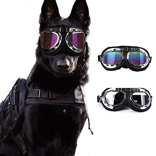 WTAXBH Hunde Sonnenbrille Mode Coole Aviator Polarisierte Hund Sonnenbrille Haustiere Stylish Motorrad Schwimmbrille großer Rahmen Hund Harley Brillen Accessoires (Color : Rainbow Colors) von WTAXBH