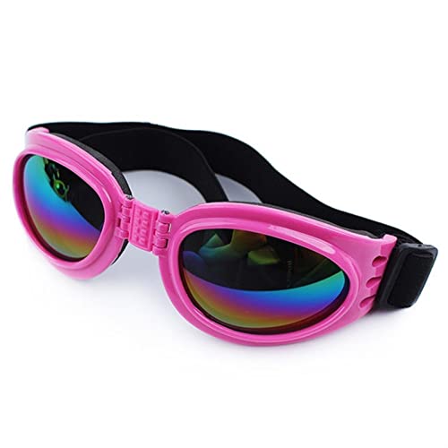 WTAXBH Hunde Sonnenbrille Verstellbare Haustierhund Sonnenbrille Pet Goggles for Hund Große elastische Welpenbrillen Augenbrillen Hund Zubehör (Color : Pink, Size : 7) von WTAXBH