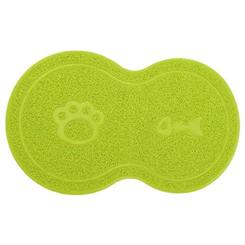 4 Color Pet Dog Puppy Cat Feeding Mat Pad Cute Bed Dish PVC Bowl Food Water Feeding Pad Placemat Wipe Clean Pet Supplies,Green,46x26cm von WTMLK