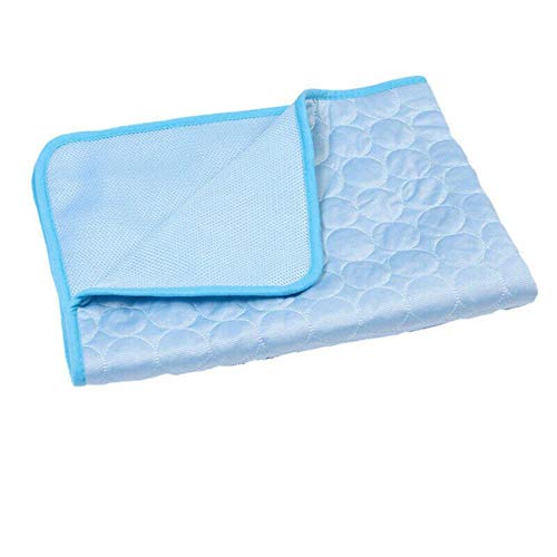 Bett kalt für Sommer Hund Haustier Kühlmatte ungiftig Cool Pad Haustier Katze Welpen Matten, Hellblau, L (7055cm) von WTMLK