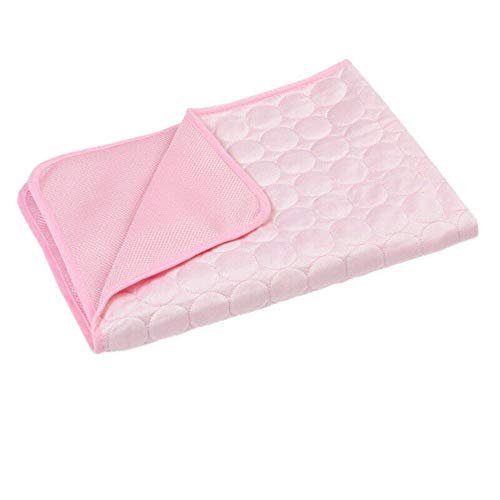 Bett kalt für Sommer Hund Haustier Kühlmatte ungiftig Cool Pad Haustier Katze Welpen Matten, Pink, L (7055cm) von WTMLK