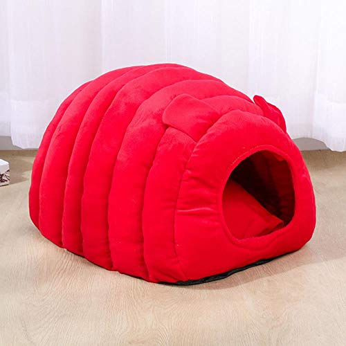 Bubble Kiss Caterpillar-Form Haustiere Bett Winter Warm Coral Fleece Hundebett Rutschfestes Design Katzenkissenmatte Anpassbare Haustiermatte, 2, M 47X38X32cm von WTMLK