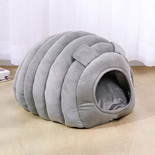 Bubble Kiss Caterpillar-Form Haustiere Bett Winter Warm Coral Fleece Hundebett Rutschfestes Design Katzenkissenmatte Anpassbare Haustiermatte, 3, M 47X38X32cm von WTMLK