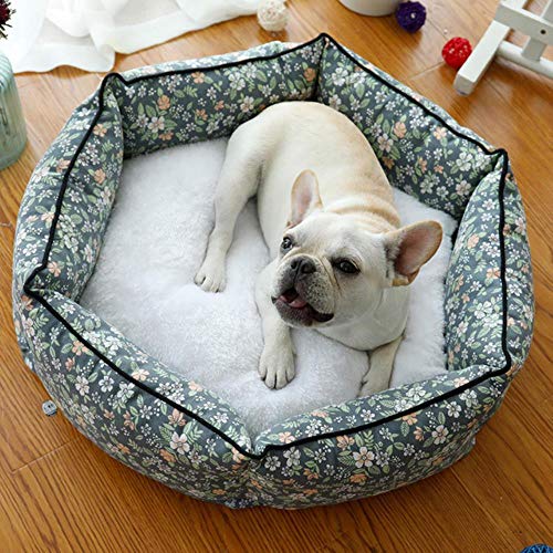 Four Seasons Universal Hundebett Haus Zwinger Waschbar Katzenbett Hundekorb Cartoon Teddy Schlafmatte Welpe Sofa Pad Haustierbedarf, C3, L Durchmesser 62cm von WTMLK