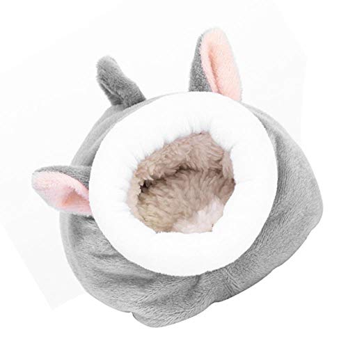 Hamster Cotton Nest Hedgehog Bequemes Schlafbett Winter Warm Pet Nest Schlafsack Pet Supplies (Rabbit Style, Pink), Hellgrau, 12x10cm von WTMLK