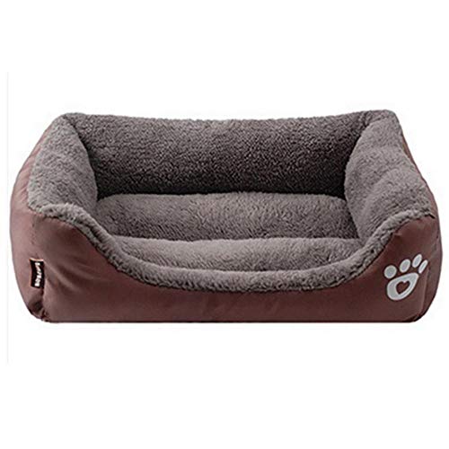 Haustierbett Hundebett Hundehaus Pfotenabdruck Winter Warm Weich Bequemer Zwinger für kleine Medim Große Hunde Katzen 1 PCS Betten & Sofas Fest, Kaffee, 80cmx65cmx17cm von WTMLK