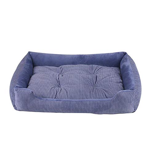 Hundebett Mattenhaus Winter Warm Pad Haustierbedarf Zwinger Weicher Hund Welpe Warmes Bett Plüsch Gemütliches Nest Für Kleine Mittel Große Hunde, blau, 60x45x15cm von WTMLK