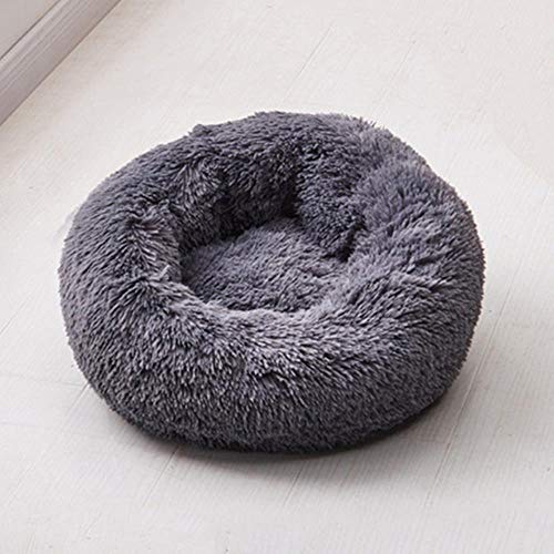 Hundezubehör Bettmatte Sofa Lange Plüsch Haustierbetten Katzenhaus Kissen Korb Für Welpen Mittel Große Hunde Chihuahua Haustiere Zubehör, Dunkelgrau, L 70cm von WTMLK