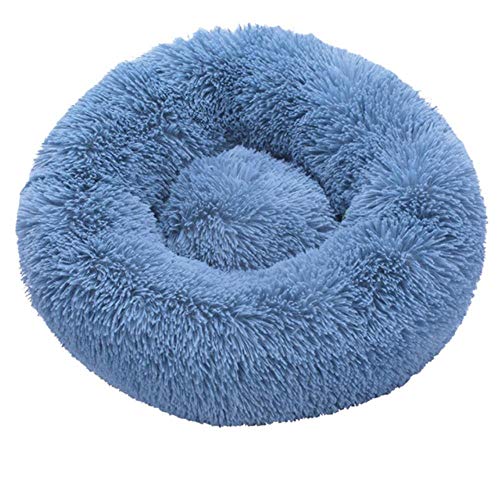 Pet Dog Puppy Cat Fleece Warm Bed House Plush Cozy Nest Mat Pad Pet House Bed Sofa Sleeping Bag Winter Nest Kennel Dogs Pad Pet,Blue,XL Diameter 80cm von WTMLK