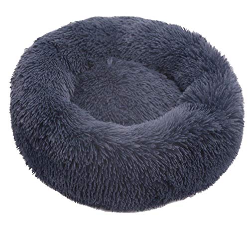 Pet Dog Puppy Cat Fleece Warm Bed House Plush Cozy Nest Mat Pad Pet House Bed Sofa Sleeping Bag Winter Nest Kennel Dogs Pad Pet,Dark Gray,L- Diameter 70cm von WTMLK