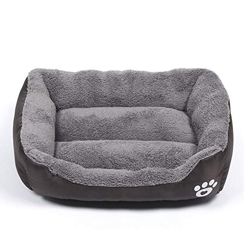 S-3XL Soft Fleece Hundebett für kleine mittelgroße Hunde Warmes, wasserdichtes Pet-Sofa für Welpen, waschbar, gemütlicher Katzenhaus-Zwinger, Kaffee, 2XL-95X72CM von WTMLK