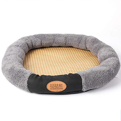 Sommer Haustier Hund Kühlmatte Hunde Bett Runde Welpen Pad Weiche Zwinger Haus Sofa für Hunde Katzenstreu Nest Chihuahua Schlafkissen, Grau, Durchmesser 54cm von WTMLK