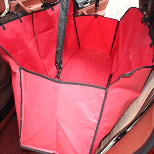 WTMLK Autositzbezug Matten Hängemattenschutz mit Sicherheitsgurt Oxford Footprint Pet Dog Carriers Hinten Zurück Wasserdicht, Rot von WTMLK