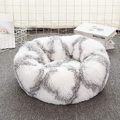 WTMLK Bubble Kiss Hundebett Katzenbett Rundes waschbares Haustierzubehör Langer Plüsch Hundezwinger Katzenhaus Hundebetten Für große Hunde Katzenbett Haus, 25, XL Durchmesser 80 cm von WTMLK