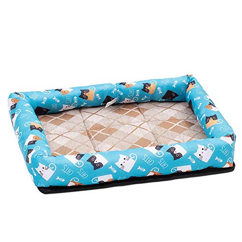 WTMLK Cooling Summer Pad Mat für Hunde Cat Blanket Sofa Dog MatBreathable Pet Hundebett Summer Washable für kleine mittelgroße Hunde, Cat Blue L, China von WTMLK