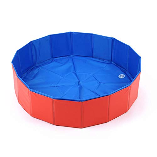 WTMLK Faltbarer Pool für Haustiere Bad Faltbarer Pool für Hunde Badewanne für Haustiere für Hunde Katzen, rot, 160 x 30 cm von WTMLK