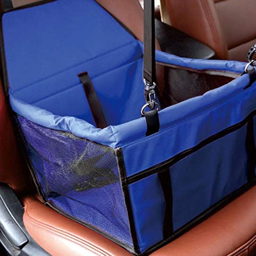 WTMLK Haustierträger Oxford Stoff Auto Haustier Sicherheit Sitztasche Hund Auto Rücksitz Träger wasserdichte Hundematte Hängematte Decke Schutz, Blau, 400x300x250mm von WTMLK