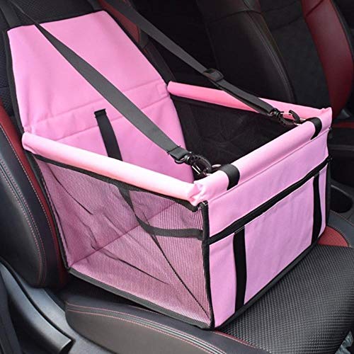 WTMLK Haustierträger Oxford Stoff Auto Haustier Sicherheit Sitztasche Hund Auto Rücksitz Träger wasserdichte Hundematte Hängematte Decke Schutz, Pink, 400x300x250mm von WTMLK