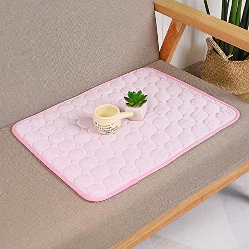 WTMLK Hundematte Kühlung Sommer Pad Matte Für Hunde Katze Decke Sofa Matratze Haustier Hundebett Sommer Waschbar Kalt Cool Matte für Hundebett, Kühltuch rosa, S 50x40 cm von WTMLK