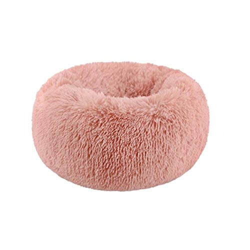 WTMLK Langer Plüsch Runder Zwinger Kreativer Zwinger Katzenstreu Tiefschlafplüsch Praktisch Langlebige Tragbare Nester, Pink, Durchmesser 60 cm von WTMLK