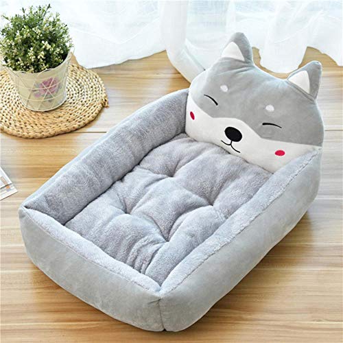 WTMLK Nettes Haustier Hundebett Matte Tier Cartoon für große Hunde geformt Haustier Liege Sofa Zwinger Katzenhaus Hundekissen Teddy Mats Haustierzubehör, Grau, L 70x55x15cm von WTMLK