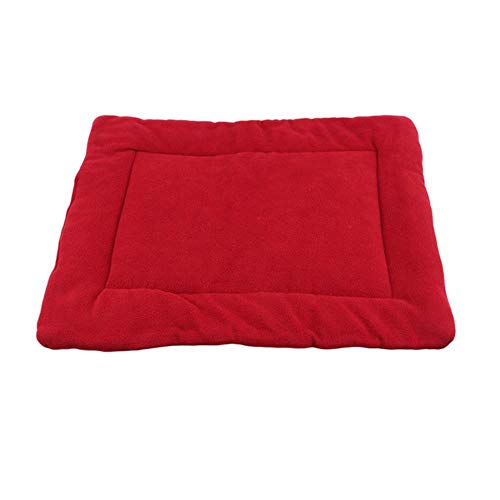 WTMLK Pet Dog Mat Dog Cage Mat Pet Cotton Pad Soft Fleece Small and Medium-Sized Dog and Cat Sleep Bed Pet Supplies,Wine red,S von WTMLK