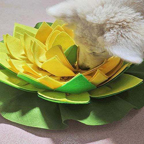 WTMLK Pet Sniffing Mat Hund Gewichtsverlust Matte Slow Food Mat Auf der Suche nach Futter Lotus Mat, Gelbgrün von WTMLK