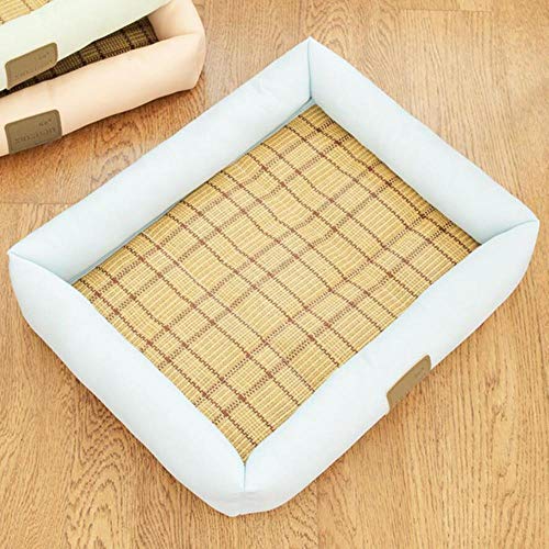 WTMLK Pet Summer Dog Supplies Haustierbett Oxford Teddy Bear Abnehmbare Klimaanlage Mat Cat Nest Kennel Stroh Mittel Kleine Pp Baumwolle, B, M 40x50x8cm von WTMLK