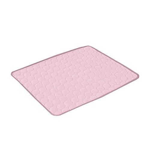 WTMLK Quadratisches Haustierbett Hundekühlmatte Haustier Katze Chilly ungiftig Sommer Cool Klappbett Pad Kissen Indoor Hundehütte Haustier Bett Matte, Pink, L. von WTMLK