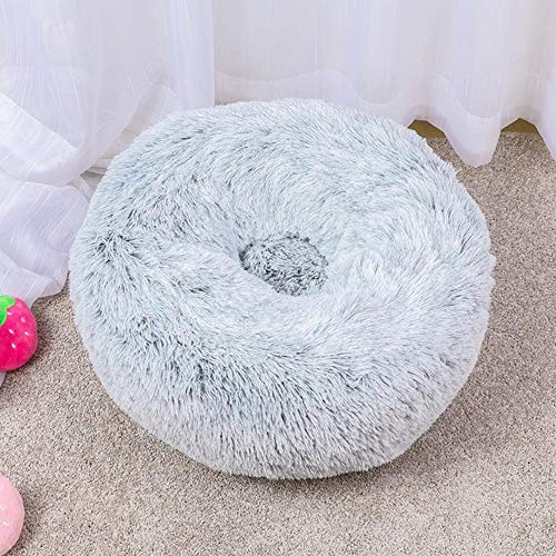 WTMLK Regenbogen Lange Plüsch Hundehütte Super weiches Hundebett Runde waschbare Katzenhaus Samtmatten Sofa für Hund Chihuahua Hundekorb Haustierbett, Q-112, M 50cm von WTMLK