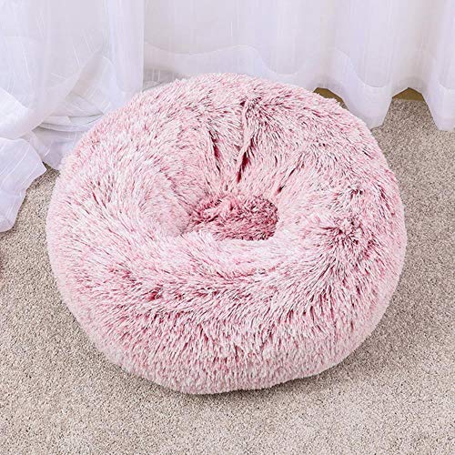 WTMLK Regenbogen Lange Plüsch Hundehütte Super weiches Hundebett Runde waschbare Katzenhaus Samtmatten Sofa für Hund Chihuahua Hundekorb Haustierbett, Q-113, M 50cm von WTMLK