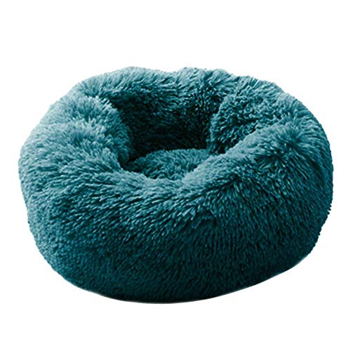 WTMLK Rundes Hundebett Waschbares langes Plüsch Hundezwinger Katzen Haus Superweiche Baumwollmatte Sofa für Hund Chihuahua Tiere Haustierbett für Katzenbett, Army Green, L. von WTMLK