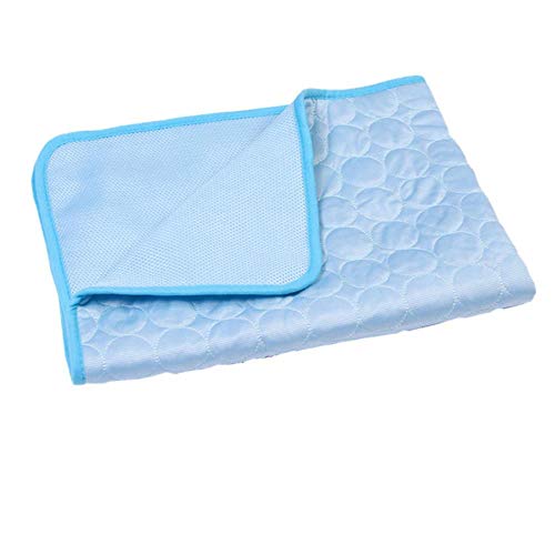 WTMLK Summer Pet Cold Pad Cold Feeling Viscose Jiang Wen dian Dog Cat Coaster Household Car Mounted Pet Sofa Mat Supplies,Light Blue,100 70 von WTMLK