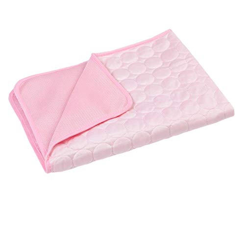 WTMLK Summer Pet Cold Pad Cold Feeling Viscose Jiang Wen dian Dog Cat Coaster Household Car Mounted Pet Sofa Mat Supplies,Pink,100 70 von WTMLK