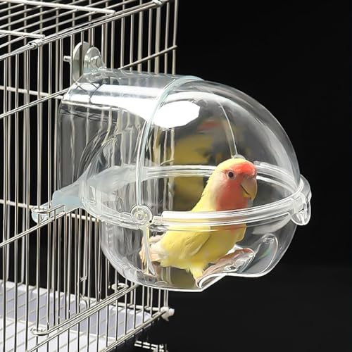 Papageien-Badebox für Käfig Haustier-Vogel-Badewanne transparente Dusche Bad Kasten für Container Badewanne Badezuber für Wellensittiche Lovebirds Nymphensittiche und Finken von WTZHHK