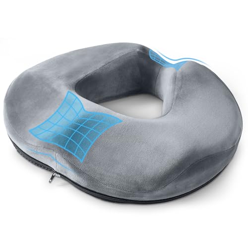 WUFANC Hämorrhoiden Sitzkissen, Donut Kissen aus Memory Foam, Abnehmbar Ergonomisches Sitzkissen, Sitzring Steißbein Entlastung, Sitzring Nach Op für Bürostuhl, Rollstühle, Autositze von WUFANC