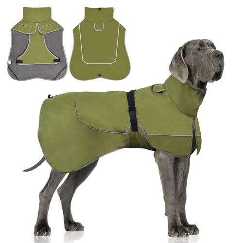 WUFANC Hundemantel Wasserdicht - Reflektierende Hundejacke mit Verstellbarem Verschluss für alle Jahreszeiten - Komfortabler Schutz für Ihren Hund bei Indoor Outdoor Aktivitäten von WUFANC