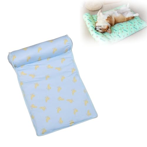 Cats/Dogs Cooling Bed, Portable & Washable Ice Silk Cooling Blanket, Cat and Dog Summer Mat, Ice Silk Cooling Mat for Dogs & Cats, Ice Silk Mat, Pet Cooling Mat, Ice Nest Ice Mat (60x40cm,Blue) von WUFBUW