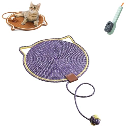 Celery Pets Dual Scratching Pad, Scratching Pads for Indoor Cats, Natural Cotton Rope Cat Scratch Pad, Large Size Cat Bed Cat Scratching Pad with Cat Toy (16.5in,A) von WUFBUW