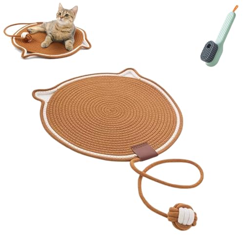 Celery Pets Dual Scratching Pad, Scratching Pads for Indoor Cats, Natural Cotton Rope Cat Scratch Pad, Large Size Cat Bed Cat Scratching Pad with Cat Toy (16.5in,B) von WUFBUW