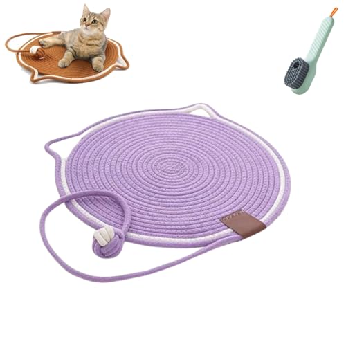 Celery Pets Dual Scratching Pad, Scratching Pads for Indoor Cats, Natural Cotton Rope Cat Scratch Pad, Large Size Cat Bed Cat Scratching Pad with Cat Toy (16.5in,C) von WUFBUW