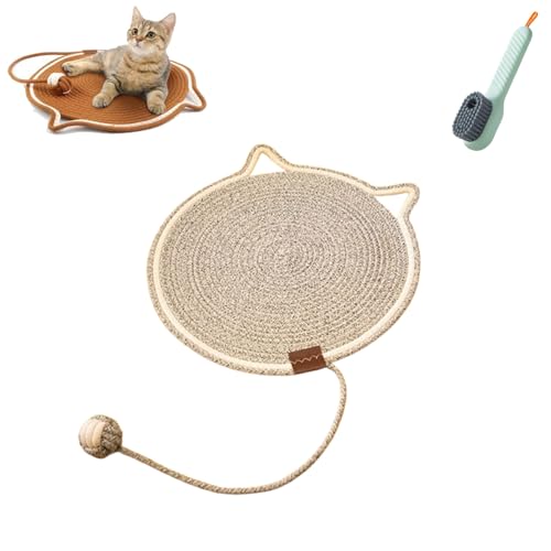 Celery Pets Dual Scratching Pad, Scratching Pads for Indoor Cats, Natural Cotton Rope Cat Scratch Pad, Large Size Cat Bed Cat Scratching Pad with Cat Toy (16.5in,F) von WUFBUW