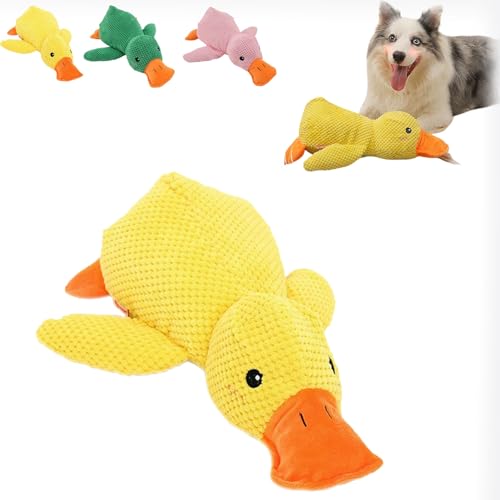 WUFBUW Calming Duck Dog Toy, Calming Durable Duck Dog Toy, Dog Toy Duck, Yellow Stuffed Duck Dog Chew Toys for Dogs Indoor Puppy (L,Yellow) von WUFBUW