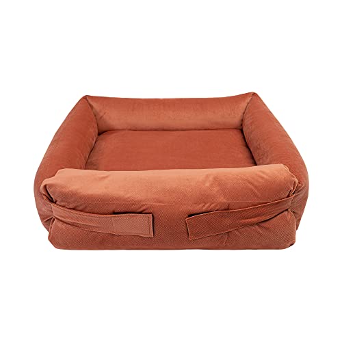 WUFY Hundebett Ausklappbares Sofa für Kleine Mittlere und Grosse Hunde Waschbar Orange Hundekissen Hundekorb Hundematratze Hundematte Größe: 50 x 50 cm von WUFY