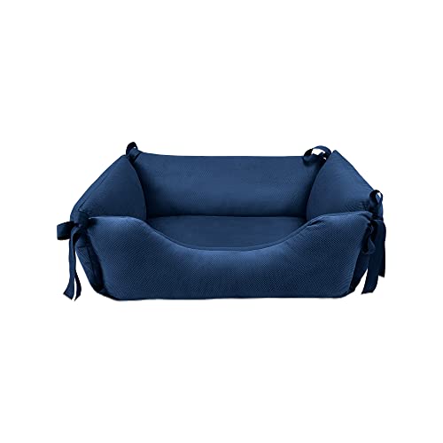 WUFY Hundebett für Mittelgroße & Kleine Hunde Hundesofa Haustierbett Haustierkissen Hundematte Kuschelbett Waschbar Hundekörbchen Größe 40 x 50 cm Blau von WUFY