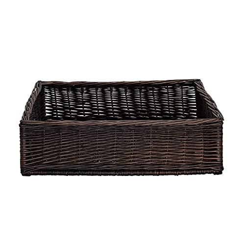 WUFY WIKA Hundekorb Weide Haustierbett Hundebett Hundesofa Hundekörbchen Haustierbett Hund und Katze Holzsofa Bett für Katzen und Hunde 60x50x18cm - Farbe: Braun von WUFY