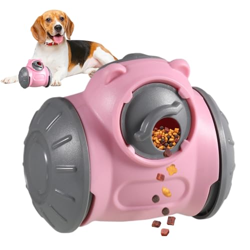 WUIOWPPIC Futterspender Katze & Hund, Trockenfutter Spender Futterstation für Hunde Katze Haustiere,Rolling Feeder Hunde,Slow Feeder Für Hunde Zur Verbesserung Der Verdauung（Rosa） von WUIOWPPIC